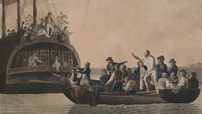 Robert Dodd’s 1790 painting depicting the infamous mutiny on the 'Bounty.'