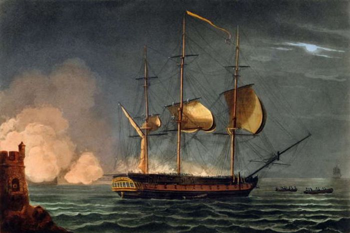 painting of the HMS Hermione by thomas whitcombe