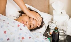 woman feeling unwell