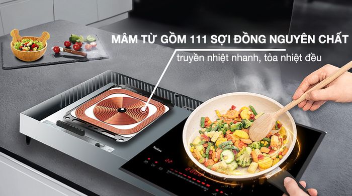 Mâm từ - Bếp từ đôi lắp âm Nagakawa NK2C08MS