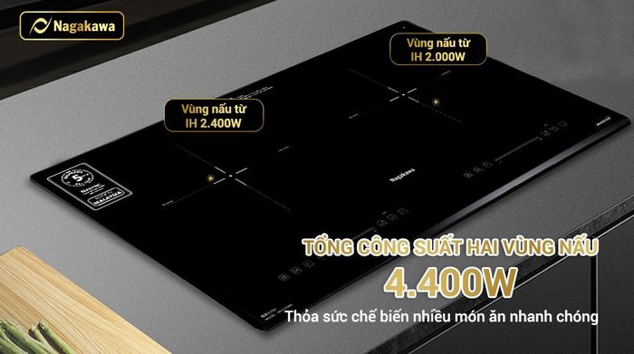 Công suất - Bếp điện từ đôi lắp âm Nagakawa NK2C05MB