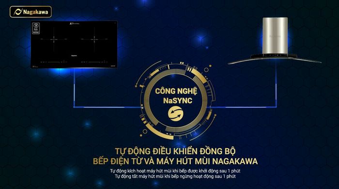 Công nghệ NaSYNC - Bếp điện từ đôi lắp âm Nagakawa NK2C05MB