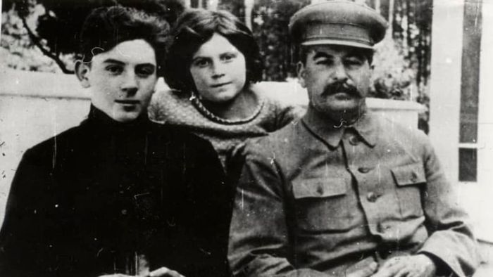 Josef Stalin pictured with his son Vasily and daughter Svetlana.