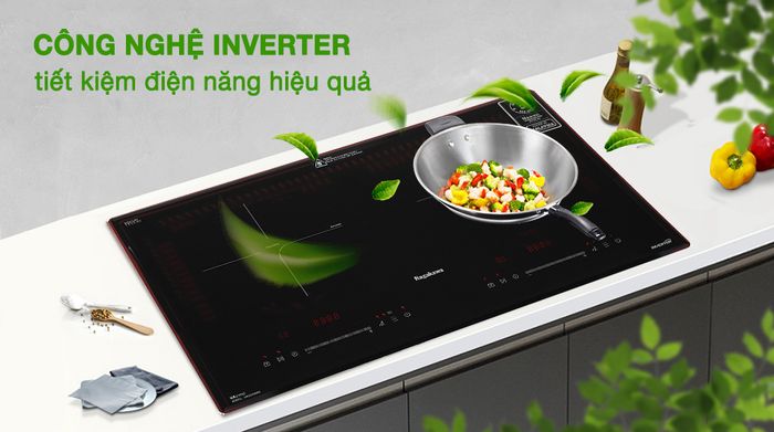 Inverter tiết kiệm điện - Bếp từ đôi lắp âm Nagakawa NK2C08MS