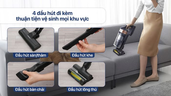 Máy hút bụi không dây Samsung VS15A60AGR7/SV - Đầu hút