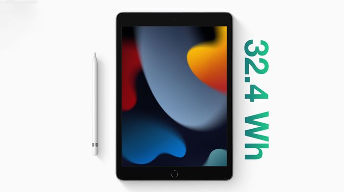 Dung lượng pin 32.4 Wh - iPad 9 WiFi 64GB