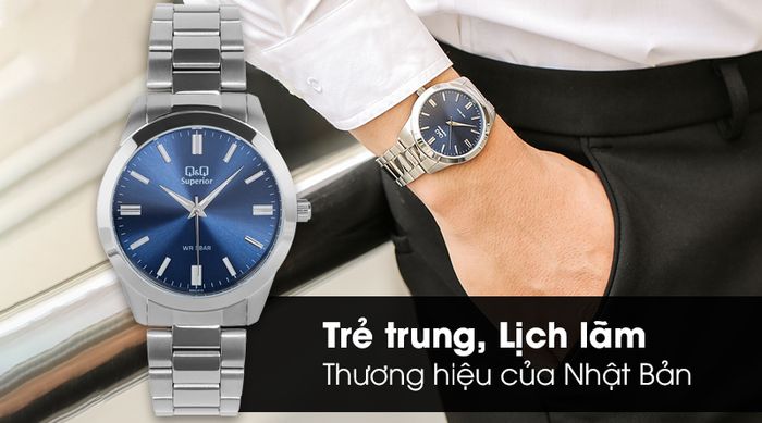 Đồng hồ nam Q&Q S392J212Y có thiết kế sang trọng và tinh tế