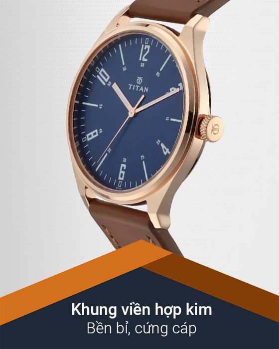 Đồng hồ nam Titan 1802WL01 có khung viền hợp kim cứng cáp