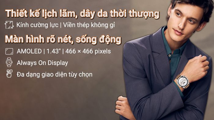 Huawei Watch GT 4 46mm dây da - Thiết kế
