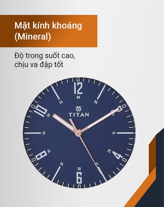Đồng hồ nam Titan 1802WL01 có mặt kính khoáng trong suốt