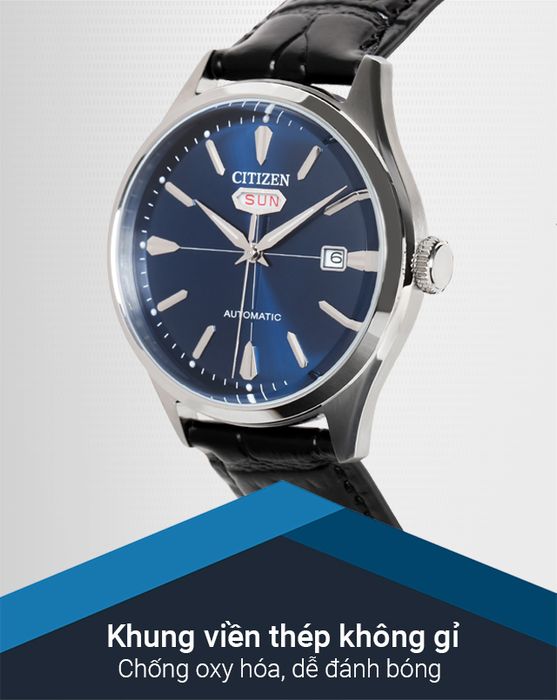 Đồng hồ Nam Citizen C7 NH8390-20L có khung viền thép không gỉ chống oxy hóa