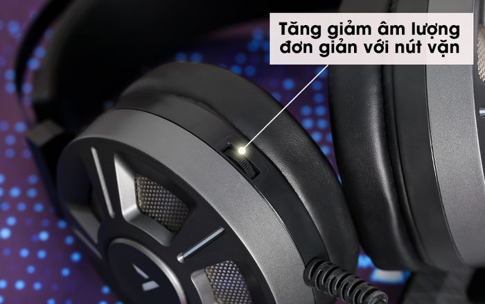 Tai nghe chụp tai Gaming 7.1 Rapoo VH510 Đen - Sử dụng nút vặn
