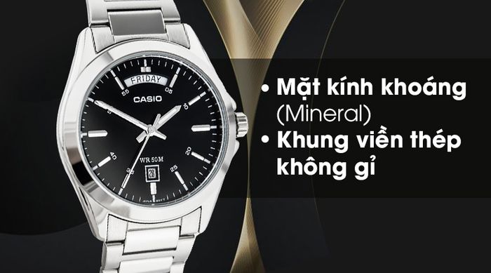 Đồng hồ nam Casio MTP-1370D-1A1VDF có bộ khung bền bỉ, chắc chắn