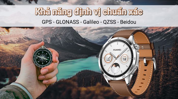 Huawei Watch GT 4 46mm dây da - Định vị