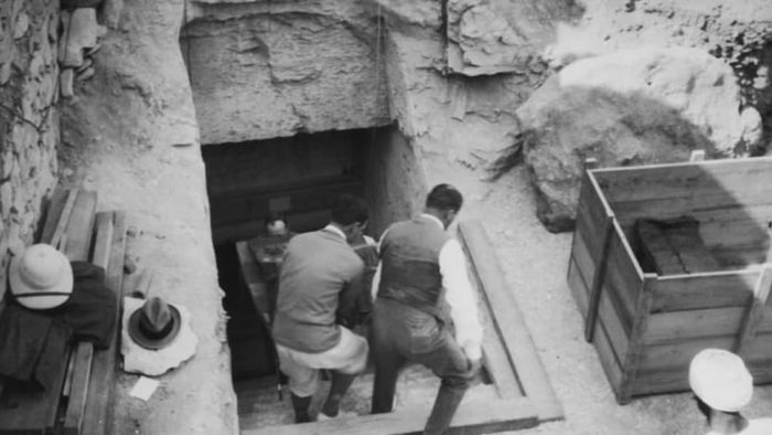 Crates being removed from King Tutankhamun’s tomb in 1923.