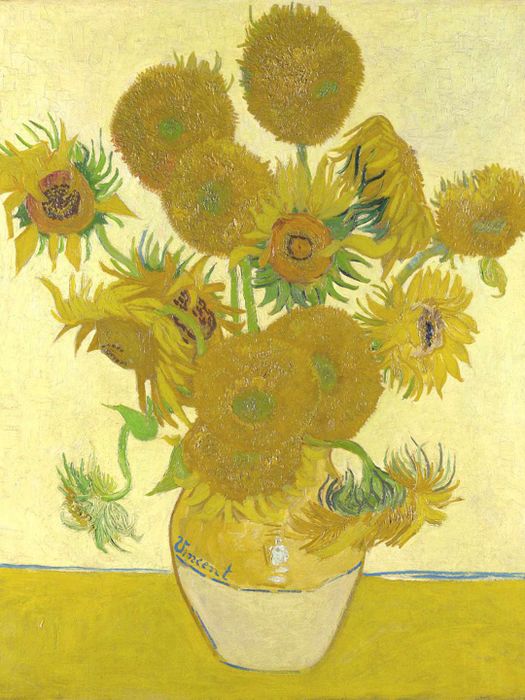 'Vase with Fifteen Sunflowers' by Vincent Van Gogh.