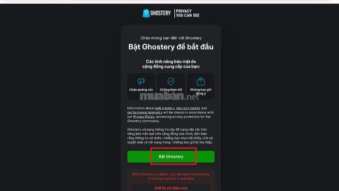 Kích hoạt Ghostery để kết thúc quá trình cài đặt chặn quảng cáo trên Google Chrome