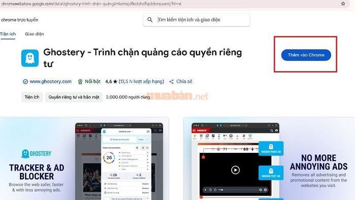 Nhấn chọn Thêm vào Chrome để tiến hành cài đặt