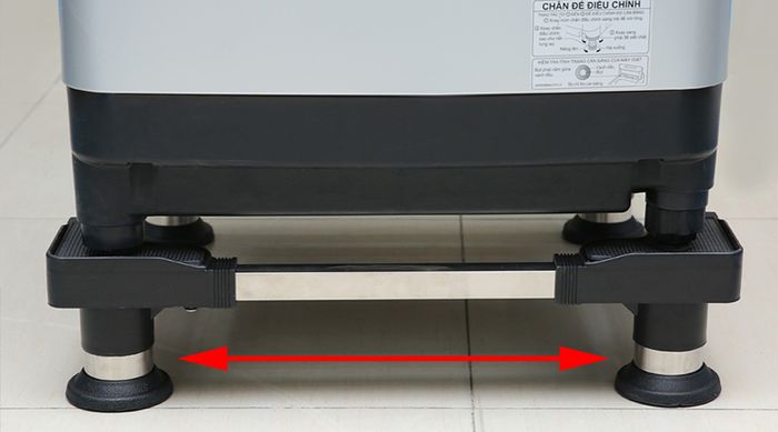 Chân đế máy giặt, tủ lạnh 48x60cm CD4860DN Đen - Kích thước