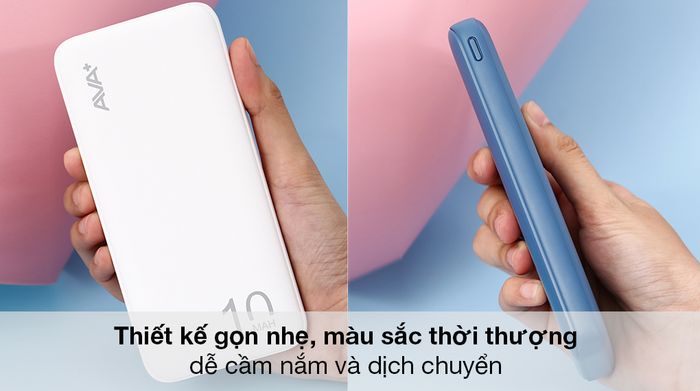 Pin sạc dự phòng Polymer 10000mAh Type C AVA+ PJ JP260 - Nhỏ gọn, linh động trong việc di chuyển, sử dụng