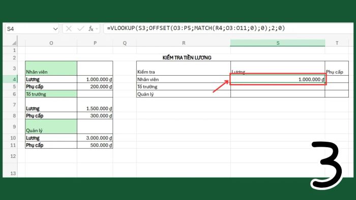 Hướng dẫn kết hợp hàm OFFSET với hàm VLOOKUP trong Excel - Bước 3