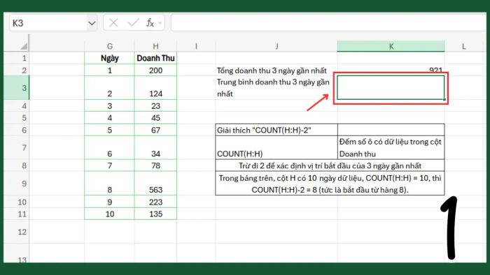 Hướng dẫn kết hợp hàm OFFSET với các hàm khác trong Excel - Bước 1