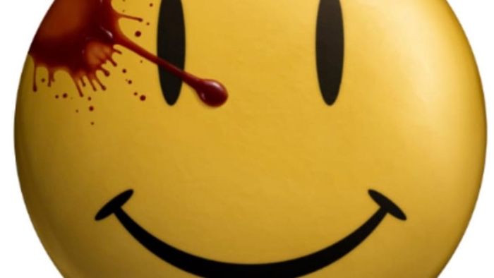 The iconic button worn by the Comedian, as depicted in Zack Snyder's Watchmen (2009).