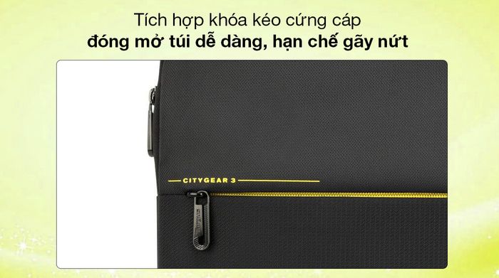 Túi chống sốc Laptop 14 inch Targus CityGear TSS931GL-80 Đen - Dây kéo cứng cáp cầm nắm và đóng mở túi chống sốc đơn giản