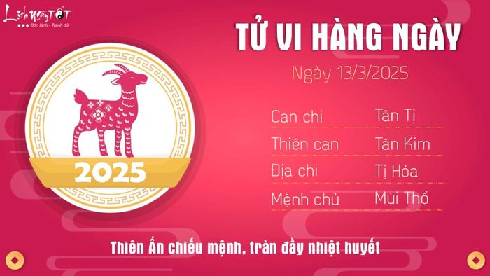 Tử vi hàng ngày 13/3/2025 của tuổi Mùi