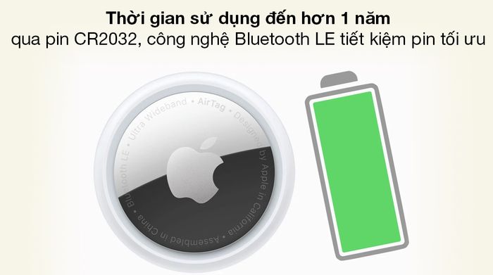 Thiết bị định vị thông minh AirTag 1 Pack MX532 - Thời lượng pin đáp ứng đến hơn 1 năm sử dụng