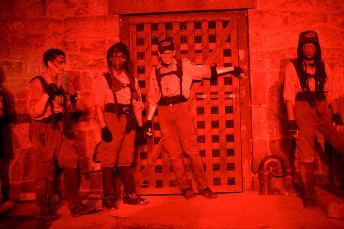 Performers ready to terrify visitors at Eastern State Penitentiary.