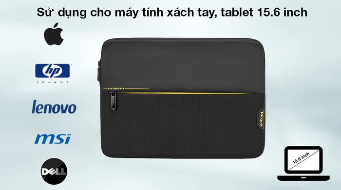 Túi chống sốc Laptop 15.6 inch Targus CityGear TSS994GL-80 Đen - Tương thích với những dòng laptop, máy tính bảng, thiết bị 2 trong 1 có kích thước lên đến 15.6 inch