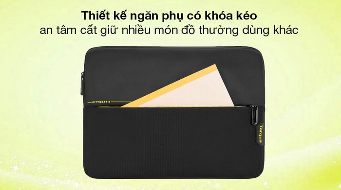 Túi chống sốc Laptop 14 inch Targus CityGear TSS931GL-80 Đen - Tăng thêm không gian lưu trữ với ngăn phụ nằm bên ngoài túi