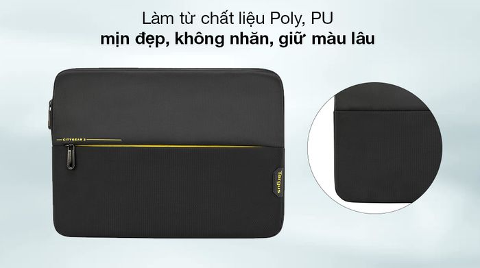 Túi chống sốc Laptop 15.6 inch Targus CityGear TSS994GL-80 Đen - Làm từ vải Poly, PU cao cấp, chắc chắn, chống phai màu, bảo vệ máy tính toàn diện