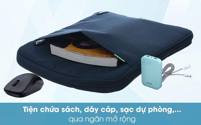 Túi chống sốc Laptop 14 inch có ngăn phụ eValu LMP-T004D - Ngăn phụ có không gian đủ rộng đựng nhiều đồ