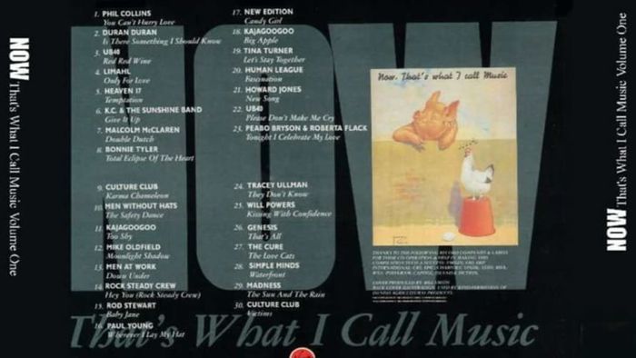 The original Now That's What I Call Music! album featured a back cover design with a picture of the vintage poster that inspired its iconic name.