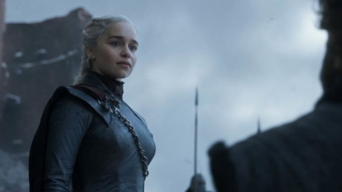 Emilia Clarke as Daenerys Targaryen in the final episode of Game of Thrones.