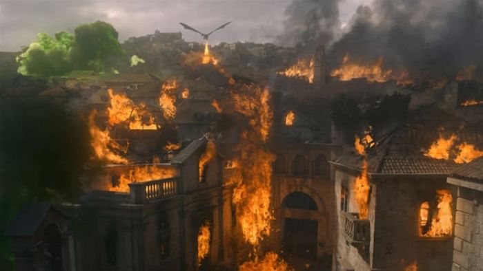 Daenerys Targaryen launches an assault on the Red Keep in Game of Thrones.