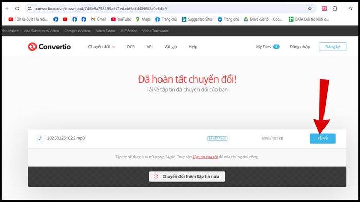 Chuyển file OGG sang MP3 trực tuyến bước 3