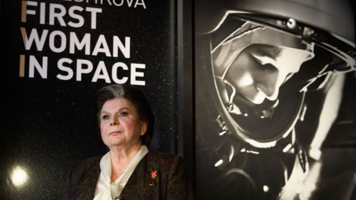 Valentina Tereshkova, the pioneering woman to journey into space, seen at the Science Museum in London, England.