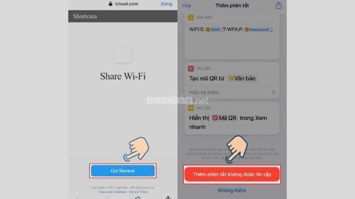 Chọn mạng wifi và chia sẻ