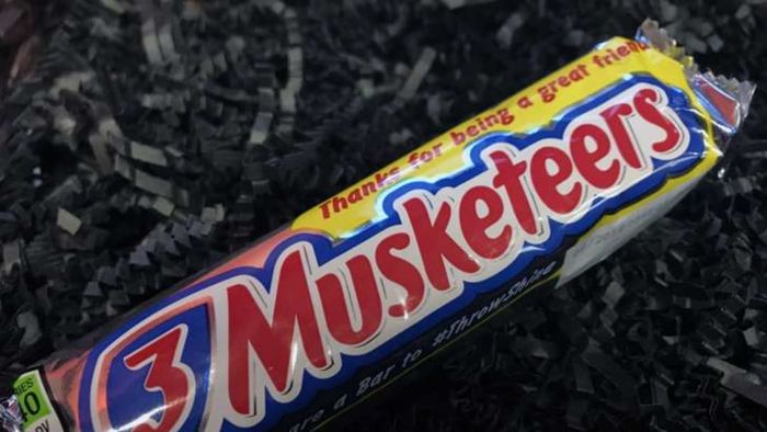 The iconic 3 Musketeers candy bar.