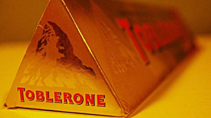 A close-up view of a Toblerone candy bar.