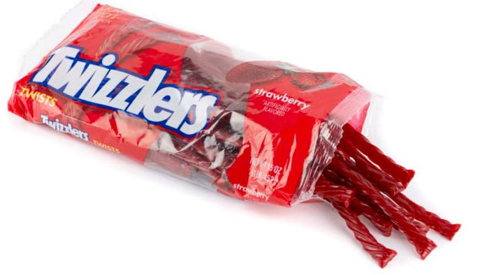 A bag of Twizzlers candy.