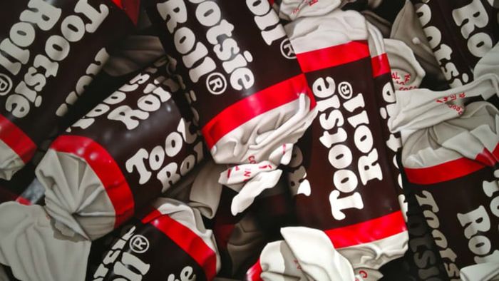 A pile of Tootsie Roll candies.