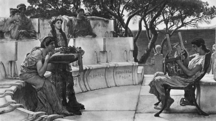 Sir Lawrence Alma Tadema, Sappho and Alcaeus (1881)