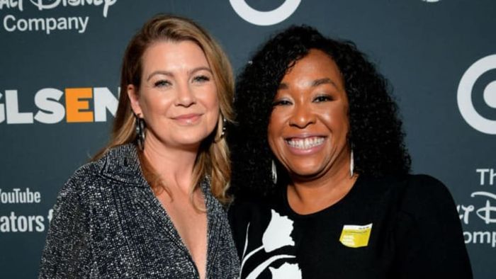 Ellen Pompeo and Shonda Rhimes attending the GLSEN Respect Awards in Beverly Hills, California.