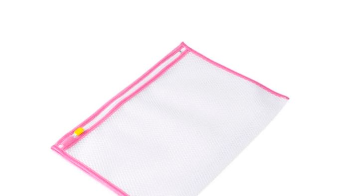 White mesh laundry bag