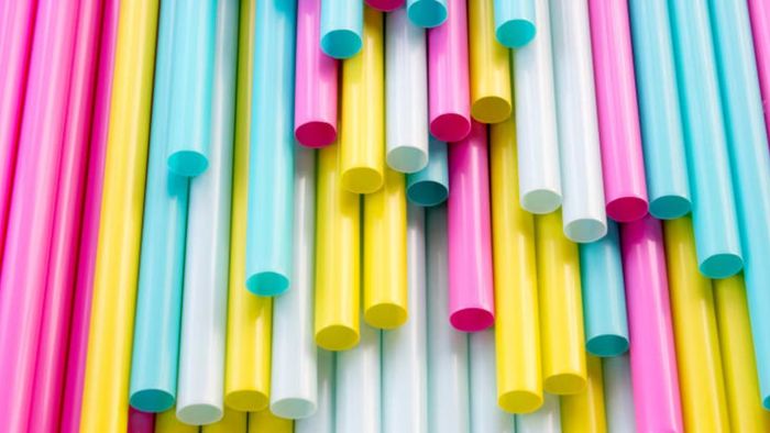 A collection of brightly colored straws.