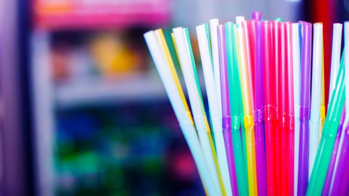 A detailed view of vibrant, multicolored straws.